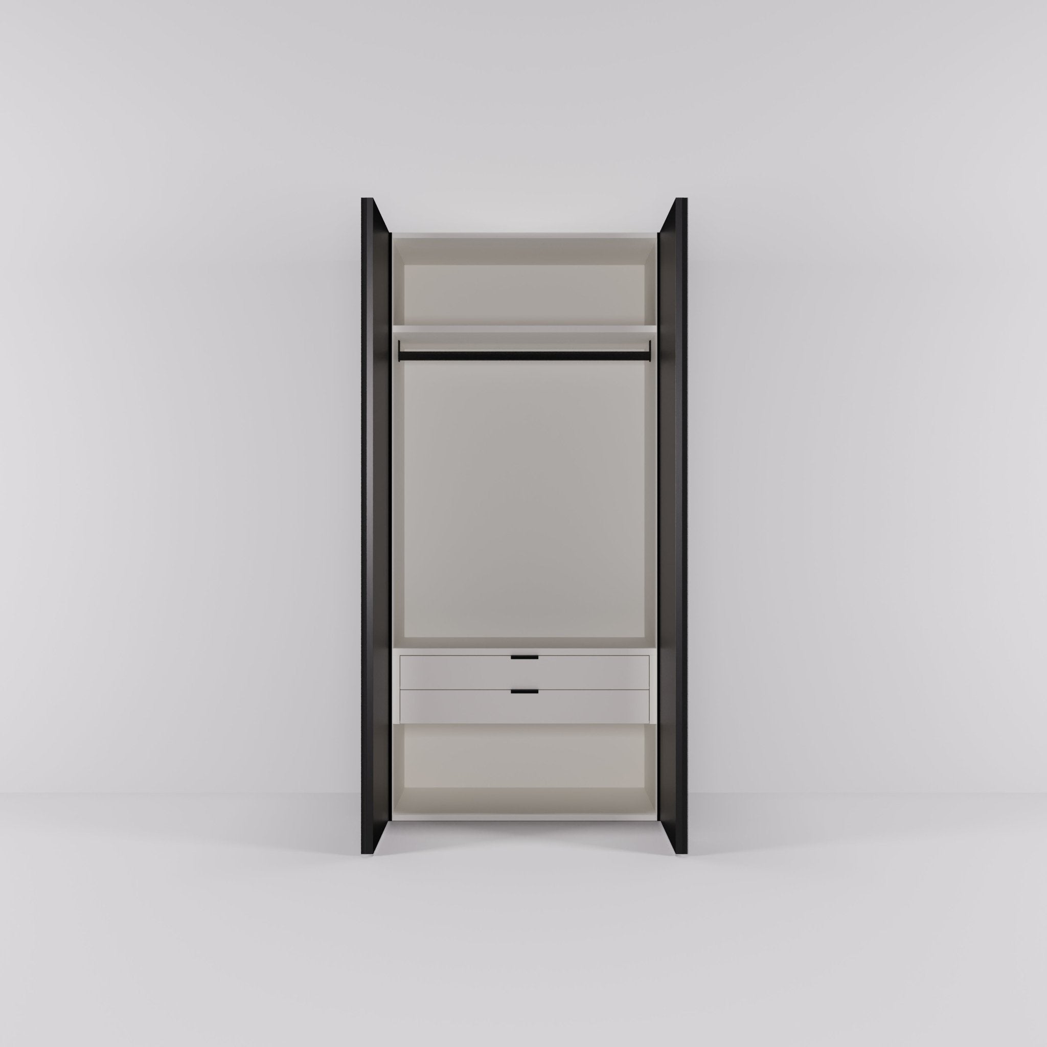 Kledingkast Levante in graphite met rook spiegelglas | 95 cm breed - Matteo studio B.V.