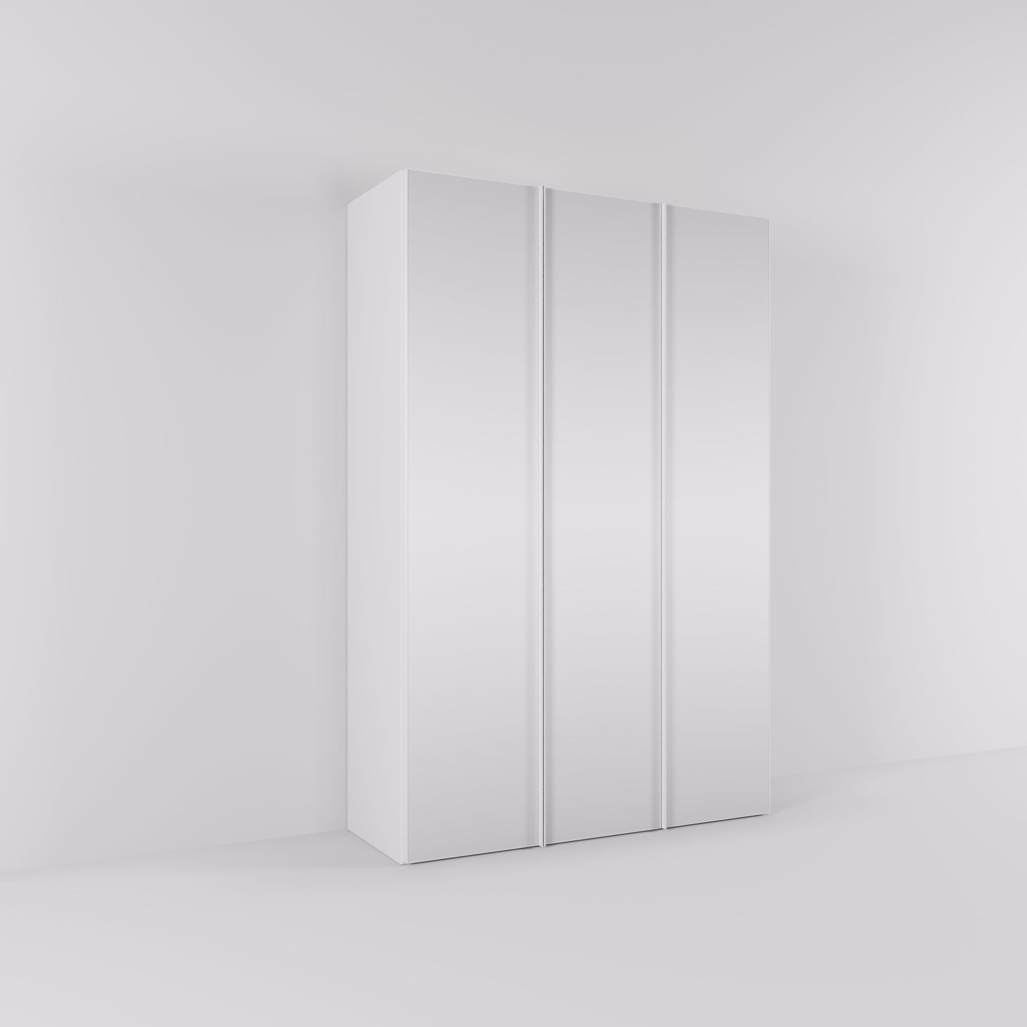 Kledingkast Levante in wit met spiegelglas | 141 cm breed - Matteo studio B.V.