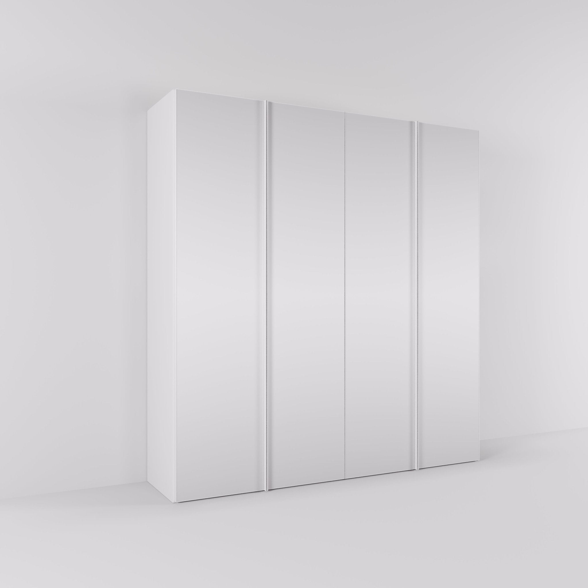 Kledingkast Levante in wit met spiegelglas | 203 cm breed - Matteo studio B.V.