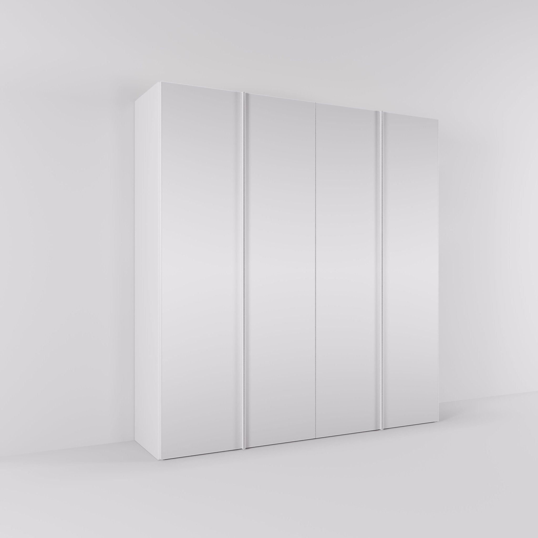 Kledingkast Levante in wit met spiegelglas | 203 cm breed - Matteo studio B.V.