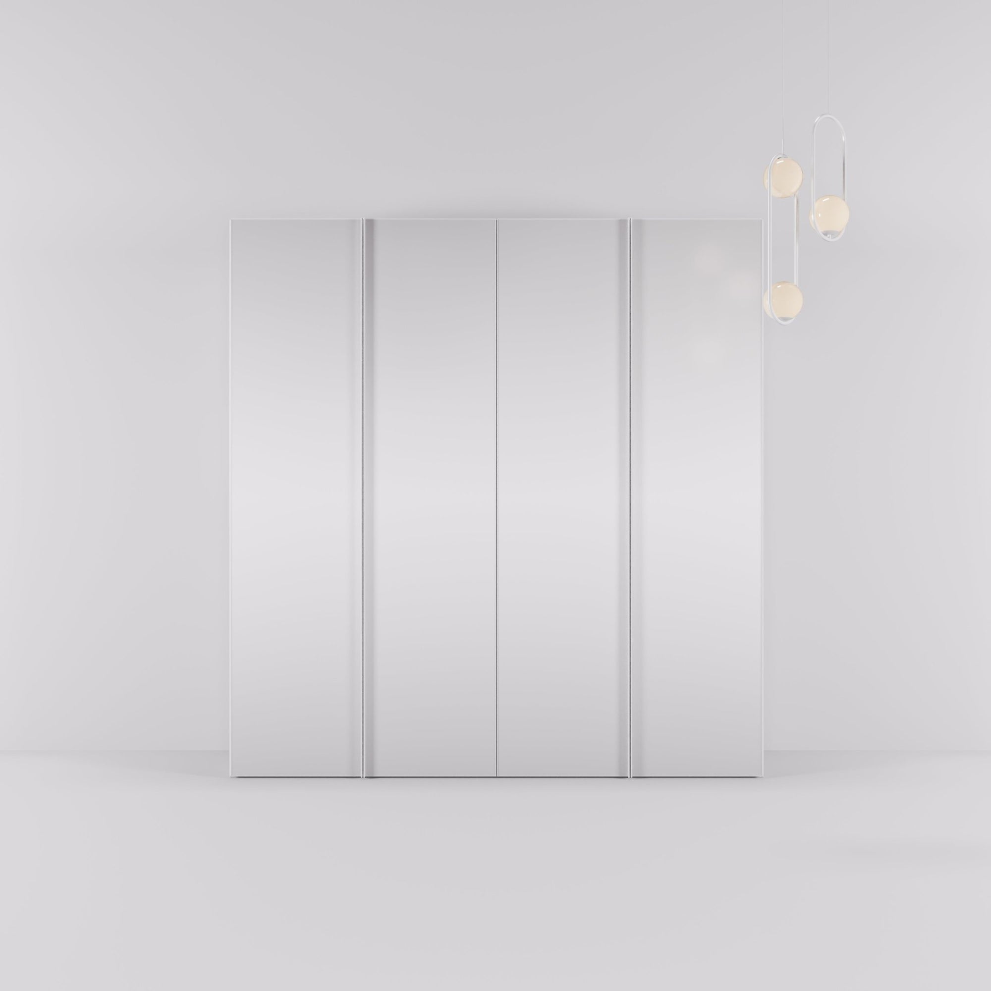 Kledingkast Levante in wit met spiegelglas | 203 cm breed - Matteo studio B.V.