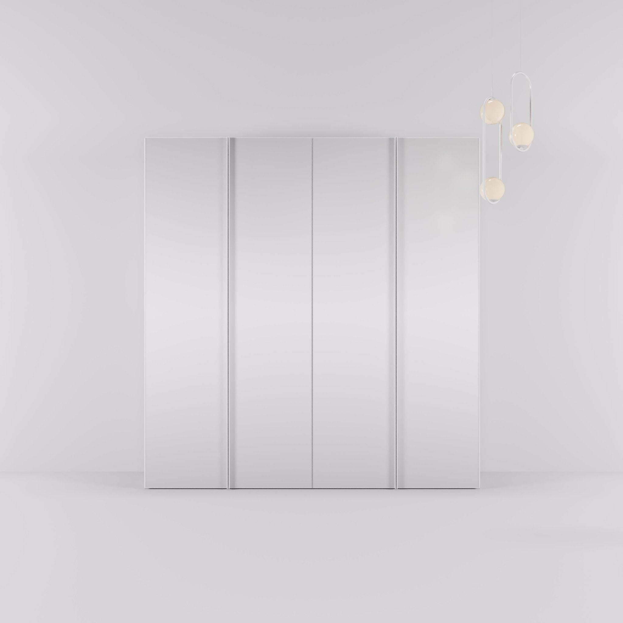 Kledingkast Levante in wit met spiegelglas | 203 cm breed - Matteo studio B.V.