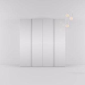 Kledingkast Levante in wit met spiegelglas | 203 cm breed - Matteo studio B.V.