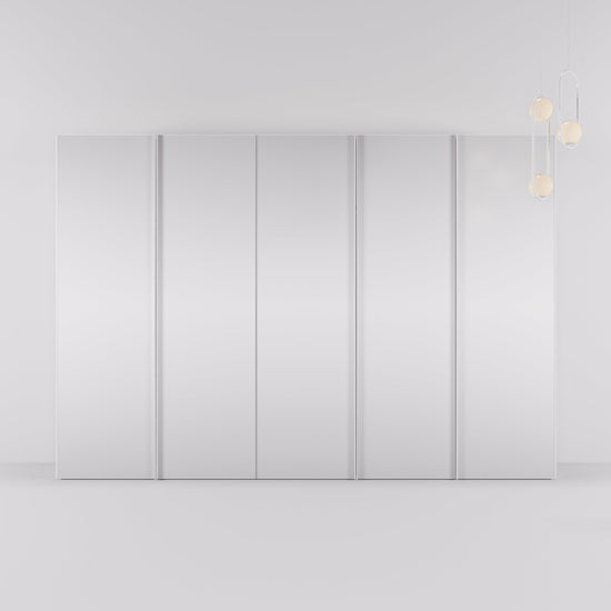 Kledingkast Levante in wit met spiegelglas | 303 cm breed - Matteo studio B.V.