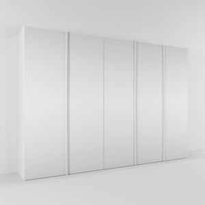Kledingkast Levante in wit met spiegelglas | 303 cm breed - Matteo studio B.V.
