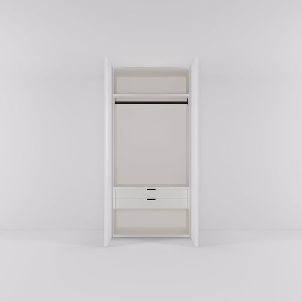 Kledingkast Levante in wit met spiegelglas | 95 cm breed - Matteo studio B.V.
