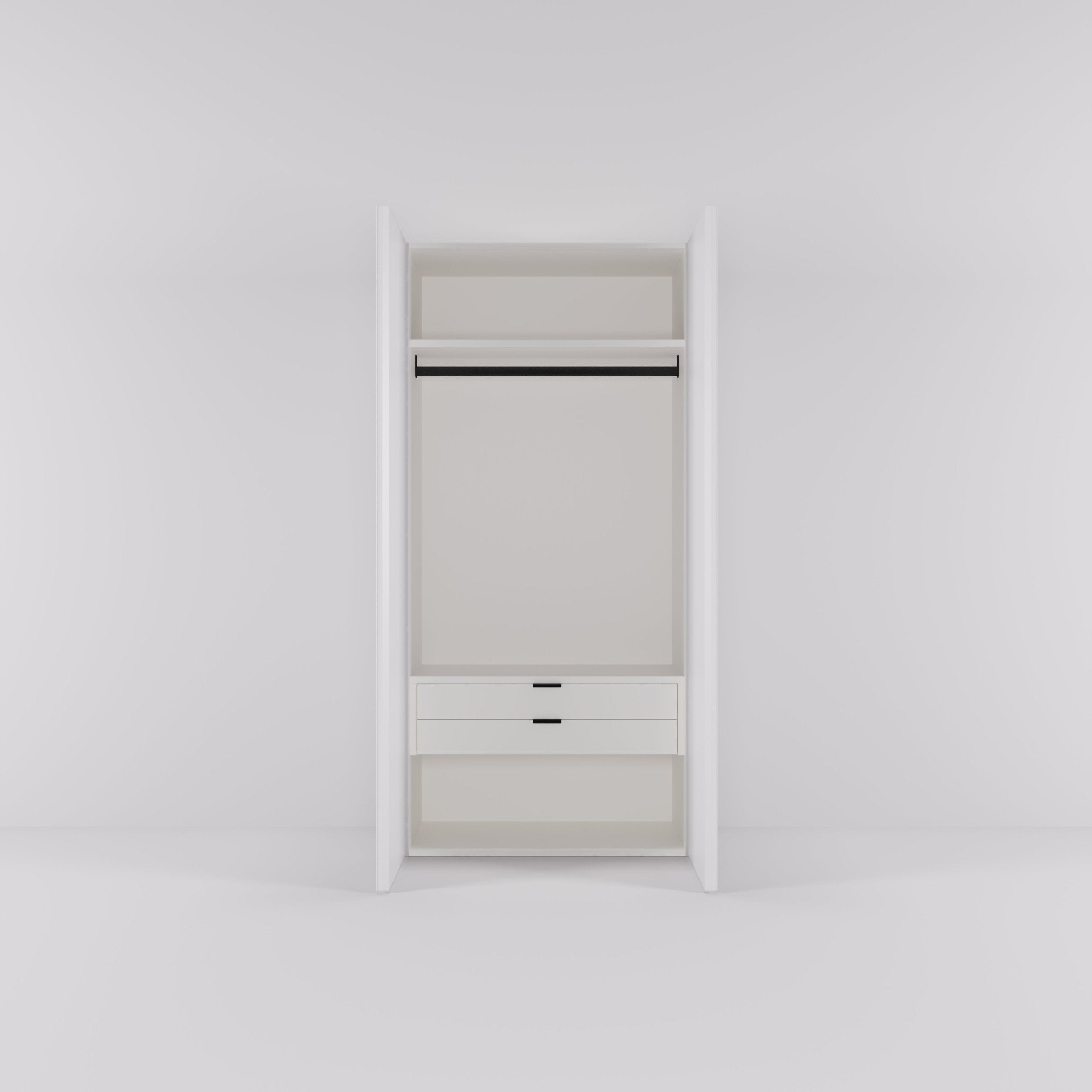 Kledingkast Levante in wit met spiegelglas | 95 cm breed - Matteo studio B.V.