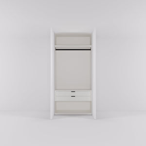 Kledingkast Levante in wit met spiegelglas | 95 cm breed - Matteo studio B.V.