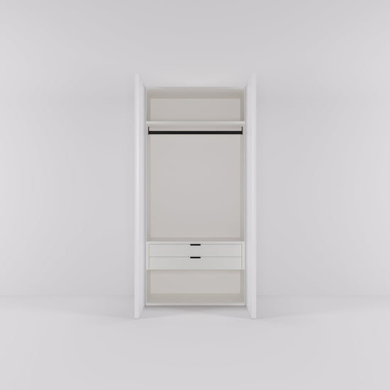 Kledingkast Levante in wit met spiegelglas | 95 cm breed - Matteo studio B.V.