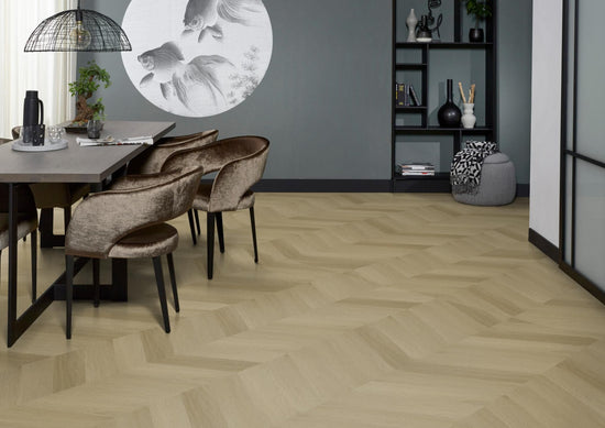 YUP Fulham chevron plak PVC warm oak - Matteo studio B.V.