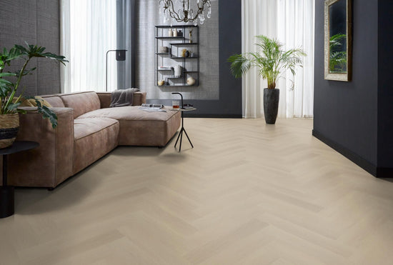 YUP Fulham visgraat klik PVC beige - Matteo studio B.V.