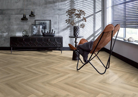 YUP Herringbone plak PVC beige - Matteo studio B.V.