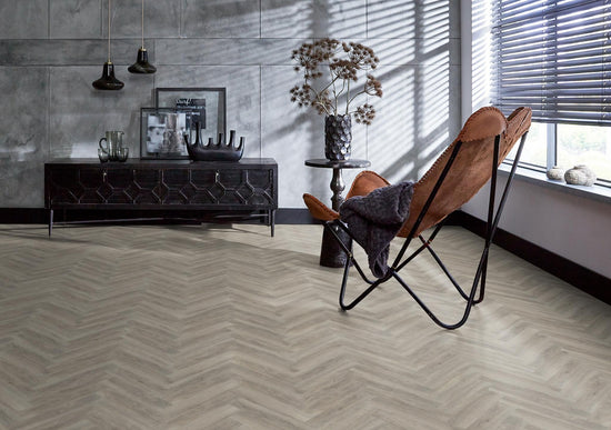 YUP Herringbone plak PVC light grey - Matteo studio B.V.