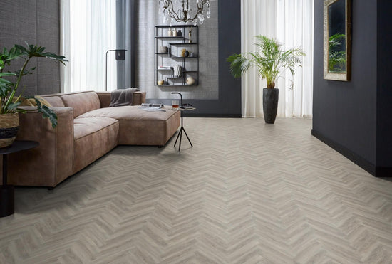 YUP Herringbone plak PVC light grey - Matteo studio B.V.