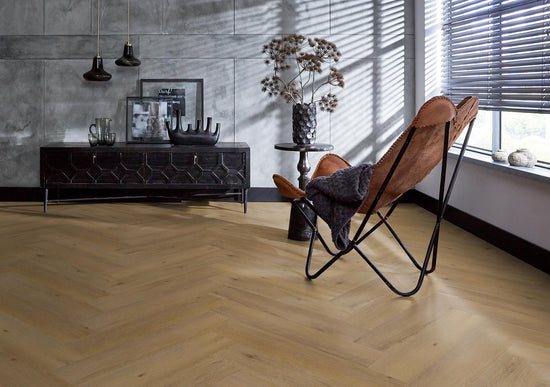 YUP Leyton visgraat klik PVC dark oak - Matteo studio B.V.