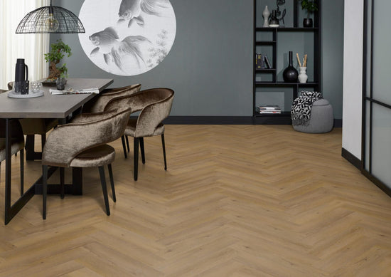 YUP Leyton visgraat klik PVC dark oak - Matteo studio B.V.