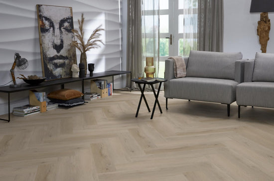 YUP Leyton visgraat plak PVC light oak - Matteo studio B.V.