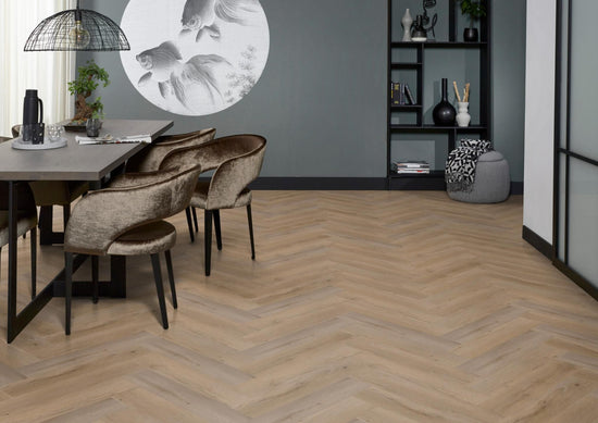 YUP Leyton visgraat plak PVC natural oak - Matteo studio B.V.