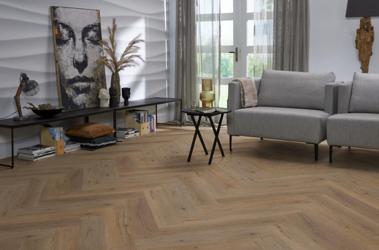 YUP Leyton visgraat plak PVC smoky - Matteo studio B.V.