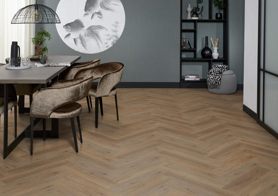 YUP Leyton visgraat plak PVC smoky - Matteo studio B.V.