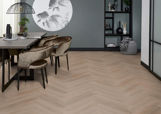 YUP Merton visgraat plak PVC dark oak - Matteo studio B.V.