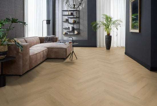 YUP Merton visgraat plak PVC light oak - Matteo studio B.V.